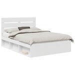 vidaXL Cadre de lit Blanc 150 x 200 cm Bois de pin massif