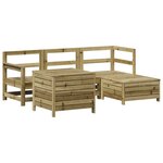 vidaXL Salon de jardin 5 Pièces bois de pin imprégné