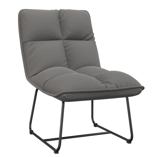 vidaXL Chaise de détente avec cadre en métal Gris clair Velours