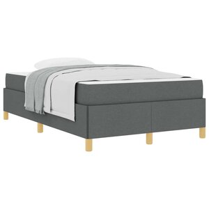 vidaXL Cadre de lit avec matelas Gris foncé 120 x 200 cm tissu
