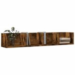 vidaXL Armoires murales 2Pièces chêne fumé 99x18x16 5cm bois d'ingénierie