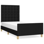vidaXL Cadre de lit avec tête de lit Noir 90x200 cm Tissu