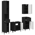 vidaXL Ensemble de mobilier de salle de bain avec tiroir Noir