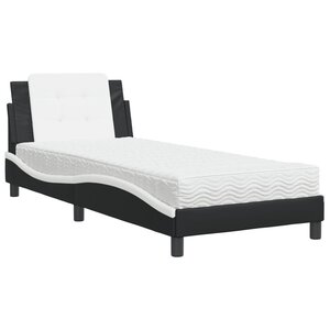 vidaXL Cadre de lit sans matelas Zadar noir et blanc 100x200 cm similicuir