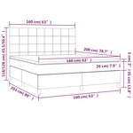 vidaXL Sommier à lattes de lit et matelas et LED Crème 160x200cm Tissu