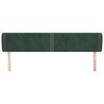 vidaXL Tête de lit avec oreilles Vert foncé 163x23x78/88 cm Velours
