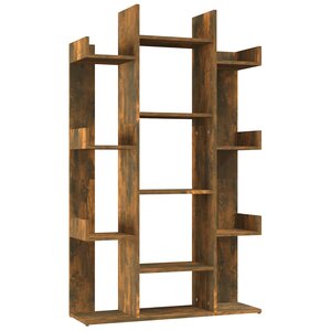 vidaXL Bibliothèque Chêne fumé 86x25 5x140 cm Bois d'ingénierie