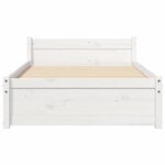 vidaXL Cadre de lit sans matelas blanc bois massif 75x190 cm