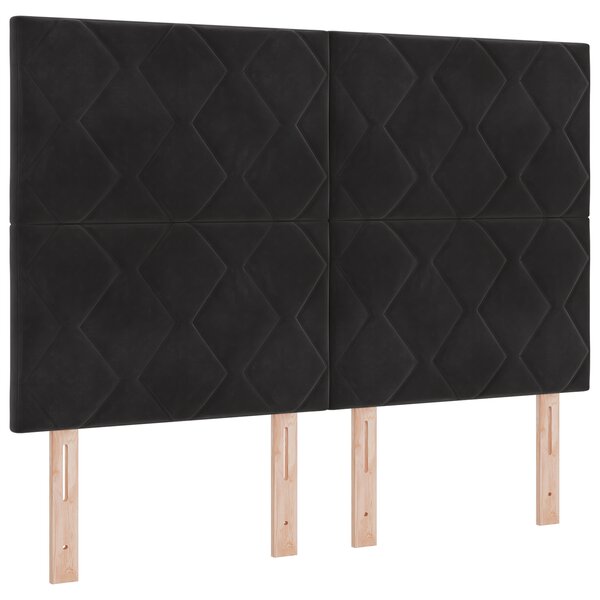 vidaXL Tête de Lit LED Noire Ensemble de 3 Noir Mousse  Bois