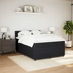 vidaXL Sommier à lattes de lit et matelas Noir 160x200 cm Velours
