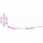 vidaXL Cadre de lit avec matelas Marron foncé 200 x 200 cm tissu