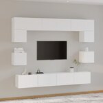 vidaXL Ensemble de meubles TV 8 Pièces Blanc Bois d'ingénierie