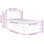 vidaXL Cadre de lit avec matelas Taupe 100 x 200 cm Tissu