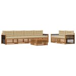 vidaXL Ensemble de canapés d'extérieur 7 Pièces Naturel et Beige
