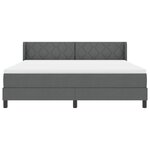 vidaXL Lit à ressorts avec matelas - Gris foncé  180 x 200 cm  en tissu.