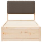 vidaXL Cadre de lit avec tête de lit rembourrée Taupe 80 x 200 cm