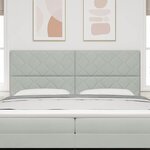 vidaXL Tête de lit avec tête de lit Gris clair 200 cm Velours