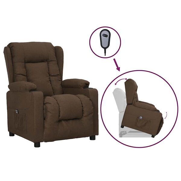 vidaXL Fauteuil Marron Tissu