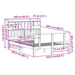 vidaXL Lit bibliothèque sans matelas 160x200 cm bois massif de pin