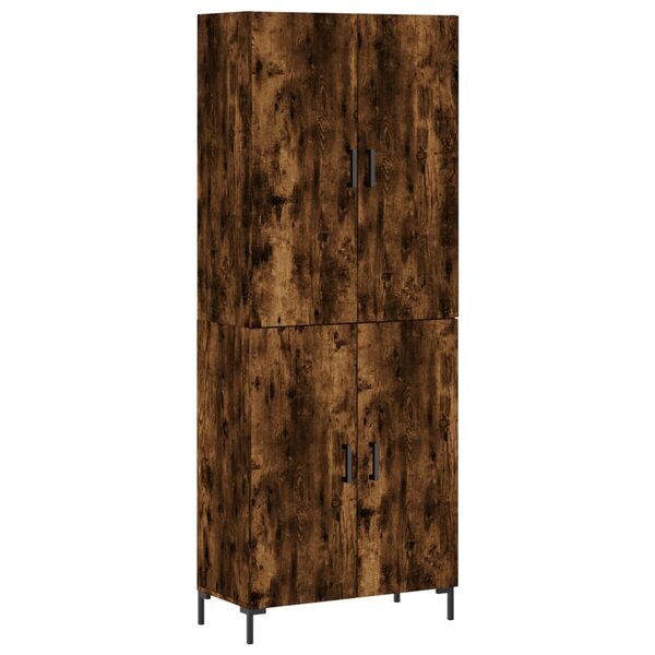 vidaXL Buffet haut Chêne fumé 69 5x34x180 cm Bois d'ingénierie
