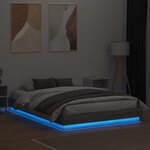 vidaXL Cadre de lit avec lumières LED sonoma gris 120x200 cm
