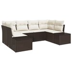 vidaXL Ensemble de canapé de jardin 6 Pièces Marron Poly rotin