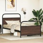 vidaXL Cadre de lit sans matelas 107x203 cm chêne marron