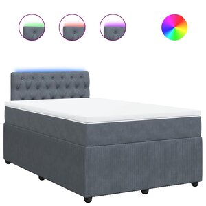 vidaXL Sommier à lattes de lit et matelas gris foncé 120x190cm velours