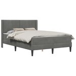 vidaXL Cadre de lit avec matelas Gris foncé 140 x 200 cm Velours
