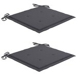 vidaXL Chaises Batavia lot de 2 avec coussins anthracite Bois de teck