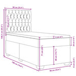 vidaXL Sommier à lattes de lit et matelas Gris clair 90x190 cm Velours