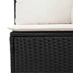 vidaXL Salon de jardin 7 Pièces avec coussins noir résine tressée