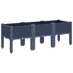 vidaXL Jardinière avec pieds bleu gris 120x40x42 cm PP