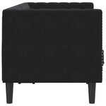 vidaXL Canapé Chesterfield avec traversins 2 places noir velours
