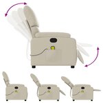 vidaXL Fauteuil de massage inclinable crème similicuir