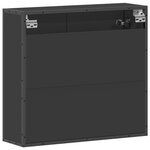 vidaXL Armoire à miroir de salle de bain noir bois d’ingénierie