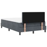 vidaXL Lit à Ressorts avec Matelas & LED Gris Foncé 120x200 cm Velours