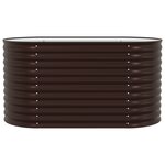 Jardinière en bois brun vidaXL 160x80x81 cm en acier galva