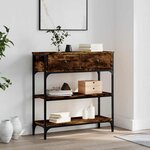 vidaXL Table console chêne fumé 72 5x25x75 cm bois d'ingénierie