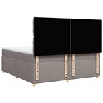 vidaXL Sommier à lattes de lit avec matelas Taupe 200x200 cm Tissu