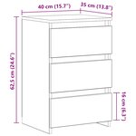 vidaXL Tables de chevet 2 Pièces Blanc 40x35x62 5 cm Aggloméré