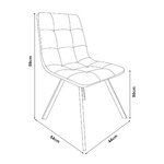 Lot de 4 chaises de salle à manger moderne design robuste 89 x 44 x 54 cm gris foncé 03_0009841
