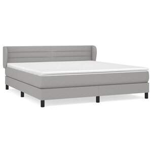 vidaXL Sommier à lattes de lit avec matelas Gris clair 180x200cm Tissu