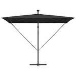 vidaXL Parasol banane à mât déporté Noir 294 x 200 x 254 cm