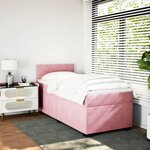 vidaXL Sommier à lattes de lit avec matelas Rose 90x190 cm Velours