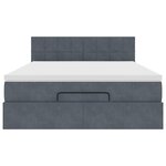 vidaXL Cadre de lit ottoman avec matelas gris foncé 140x190 cm velours