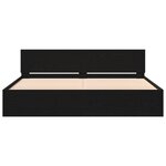 vidaXL Cadre de lit avec tête de lit en chêne noir  180 x 200 cm en bois d'ingénierie