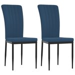 vidaXL Chaises à manger lot de 2 Bleu Velours