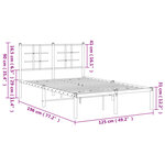 vidaXL Cadre de lit métal sans matelas avec tête de lit noir 120x190cm