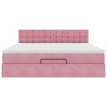 VidaXL Cadre de lit ottoman avec matelas rose 180x200 cm velours